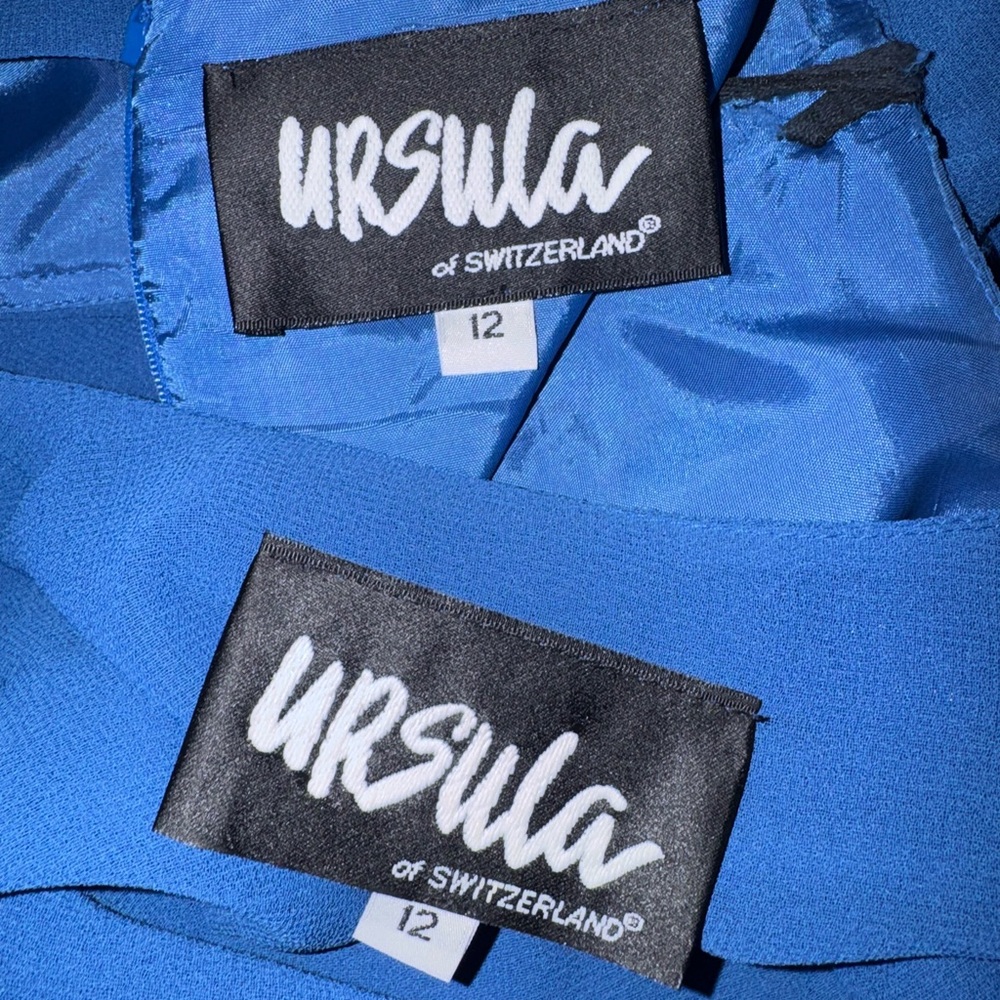 Ursula of Switzerland Sapphire Blue Layered Dress with Jacket - Picture 6 of 10